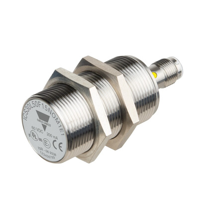 Carlo Gavazzi ICS30 Series Inductive Barrel-Style Inductive Proximity Sensor, M30 x 1.5, 15 mm Detection, NPN Output, 8