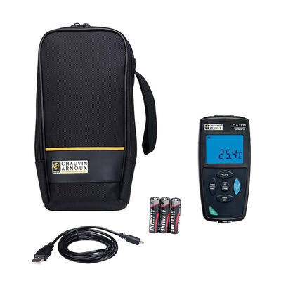Chauvin Arnoux CA 1821 Wired Digital Thermometer for Temperature measurement Use, E, J, K, N, R, S, T Probe, 1