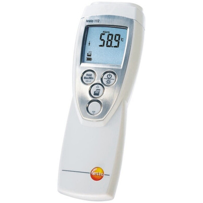 Testo 112 Wired Digital Thermometer for Food Industry Use, NTC, PT100 Probe, 1 Input(s), +300°C Max, ±0.5 °C Accuracy -