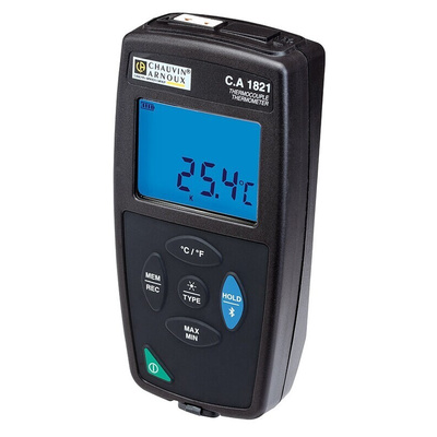 Chauvin Arnoux CA 1821 Wired Digital Thermometer for Multipurpose Use, E, J, K, N, R, S, T Probe, 1 Input(s) - UKAS