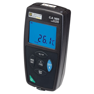 Chauvin Arnoux CA 1823 Wired Digital Thermometer for Multipurpose Use, PT100, PT1000 Probe, 1 Input(s) - RS Calibration