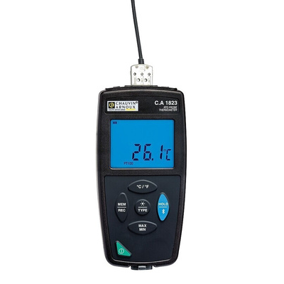 Chauvin Arnoux CA 1823 Wired Digital Thermometer for Multipurpose Use, PT100, PT1000 Probe, 1 Input(s) - RS Calibration