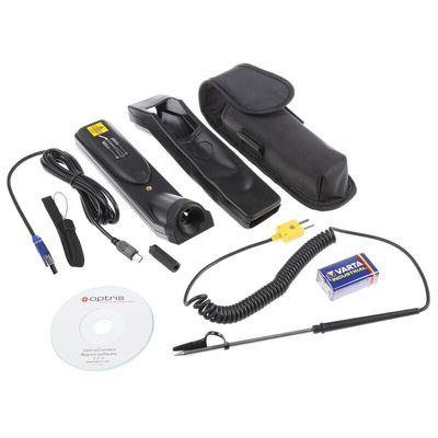 Optris MiniSightPro Infrared Thermometer, -32°C Min, ±1 % Accuracy, °C and °F Measurements With RS Calibration