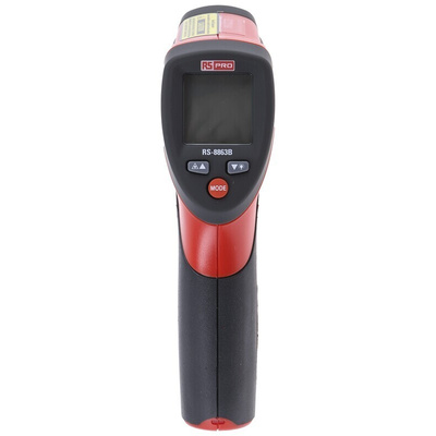 RS PRO Infrared Thermometer, –50 °C, +23 °F Min, ±1.8 °F, ±1 °C Accuracy, °C and °F Measurements