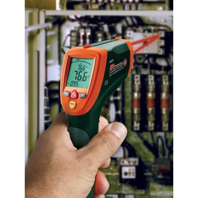 Extech 42570 Infrared Thermometer, -50°C Min, 1 °C Accuracy, °C and °F Measurements With RS Calibration