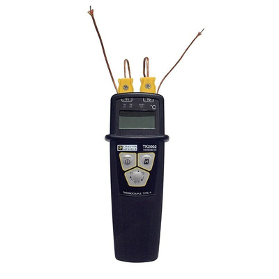 Chauvin Arnoux TK 2002 Handheld Digital Thermometer for Multipurpose Use, K Probe, 2 Input(s), +1000°C Max
