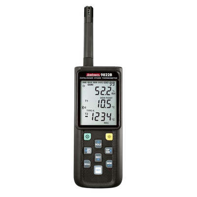 Sefram SEFRAM9822 Desk Digital Thermometer for Measurement Use, J, K, N, R, S, T Probe, 3 Input(s), +60°C Max