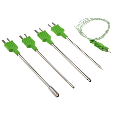 RS PRO Type K Thermocouple Temperature Probe Kit, +1100 °C Max