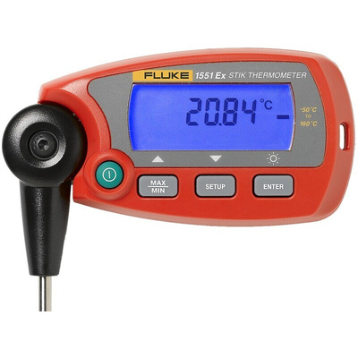 Fluke 1551 Wired Digital Thermometer for Industrial Use, RTD Probe, 1 Input(s), +160°C Max, ±0.05 °C Accuracy - UKAS