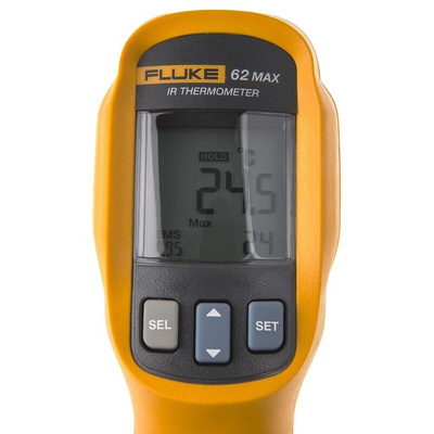 Fluke 62 MAX Infrared Thermometer, -30°C Min, ±1.5 % Accuracy, °C and °F Measurements With RS Calibration