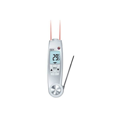Testo 104-IR Infrared Thermometer, -30°C Min, ±1.5 %, ±1 °C, ±2.0 °C, ±2.5 °C Accuracy, °C Measurements