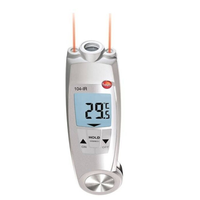 Testo 104-IR Infrared Thermometer, -30°C Min, ±1.5 %, ±1 °C, ±2.0 °C, ±2.5 °C Accuracy, °C Measurements
