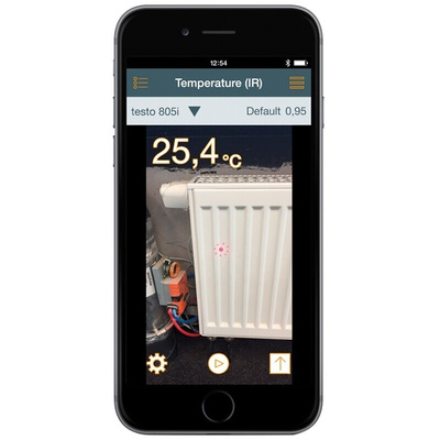 Testo 805i Bluetooth Infrared Thermometer, -30°C Min, ±2.5 °C Accuracy, °C Measurements With RS Calibration