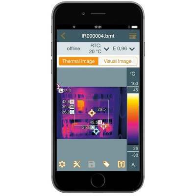 Testo 872 Thermal Imaging Camera, 0 → +650 °C, -30 → +100 °C, 320 x 240pixel Detector Resolution With RS