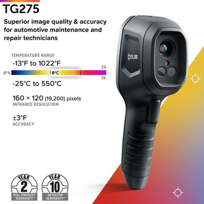 FLIR TG275 Bluetooth, USB 2.0 Thermal Imaging Camera, –25 → +550 °C, 160 x 120pixel Detector Resolution With RS