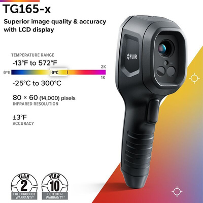 FLIR TG165-X USB 2.0 Thermal Imaging Camera, –25 → +300 °C, 80 x 60pixel Detector Resolution