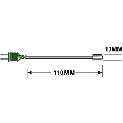 RS PRO K Surface Temperature Probe, 110mm Length, 10mm Diameter, +750 °C Max, With SYS Calibration