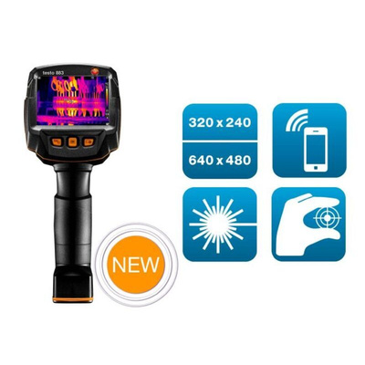 Testo 883 Bluetooth, USB 2.0 Thermal Imaging Camera, -30 → +650 °C, 320 x 240pixel Detector Resolution