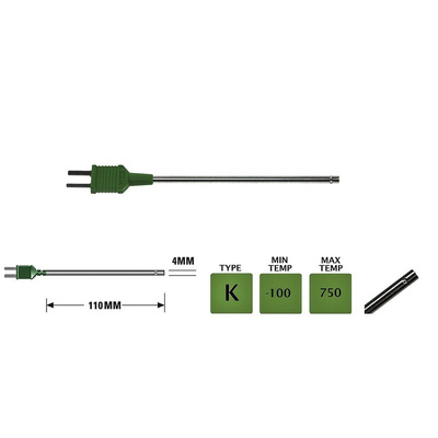 RS PRO Type K Thermocouple Temperature Probe Kit, +1100 °C Max