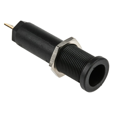 Staubli Black Female Banana Socket, 4 mm Connector, Tab Termination, 10A, 1000V, Gold Plating