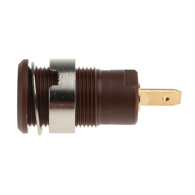 Staubli Brown Female Banana Socket, 4 mm Connector, Tab Termination, 24A, 1000V, Gold Plating