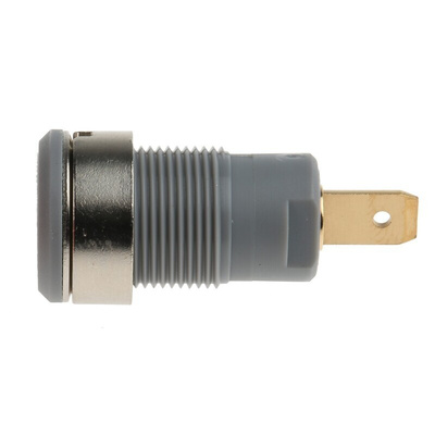 Staubli Grey Female Banana Socket, 4 mm Connector, Tab Termination, 24A, 1000V, Gold Plating