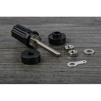 RS PRO 16A, Black Binding Post With Brass Contacts and Nickel Plated