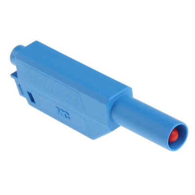 Staubli Blue Male Banana Plug, 4 mm Connector, Solder Termination, 32A, 1000V, Gold Plating