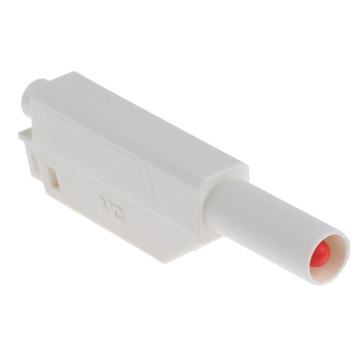 Staubli White Male Banana Plug, 4 mm Connector, Solder Termination, 32A, 1000V, Gold Plating