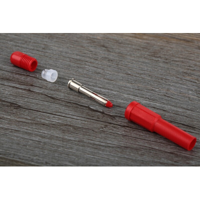 RS PRO Red Male Banana Plug, 4 mm Connector, Solder Termination, 10A, 1000V, Tin Plating