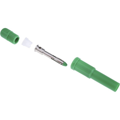 RS PRO Green Male Banana Plug, 4 mm Connector, Solder Termination, 10A, 1000V, Tin Plating
