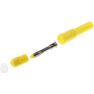 RS PRO Yellow Male Banana Plug, 4 mm Connector, Solder Termination, 10A, 1000V, Tin Plating