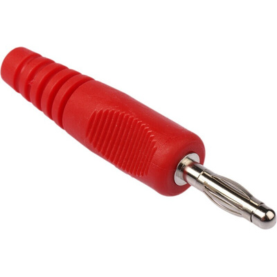 binder Red Male Banana Plug, 4 mm Connector, 16A, 50V, Nickel Plating