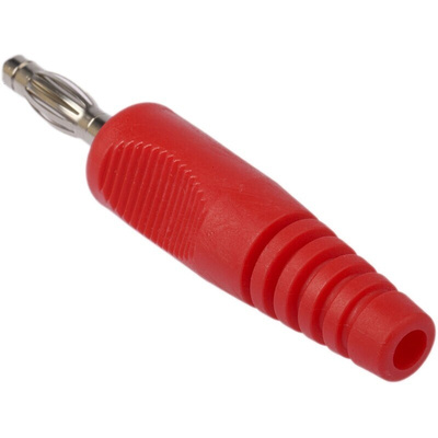 binder Red Male Banana Plug, 4 mm Connector, 16A, 50V, Nickel Plating