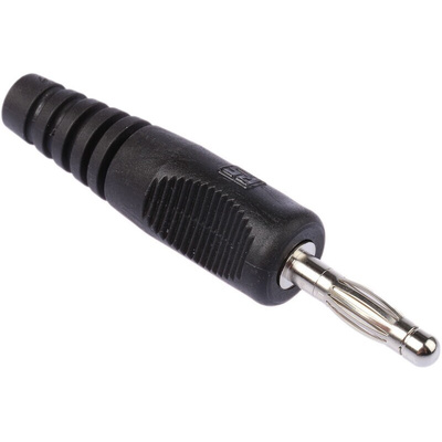 binder Black Male Banana Plug, 4 mm Connector, 16A, 50V, Nickel Plating