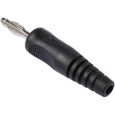 binder Black Male Banana Plug, 4 mm Connector, 16A, 50V, Nickel Plating
