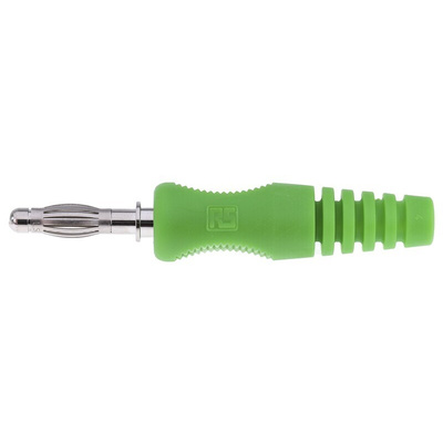 binder Green Male Banana Plug, 4 mm Connector, 16A, 50V, Nickel Plating
