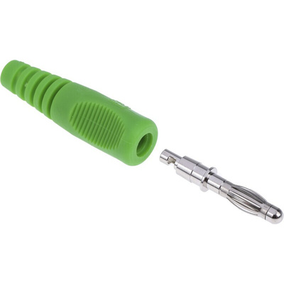binder Green Male Banana Plug, 4 mm Connector, 16A, 50V, Nickel Plating