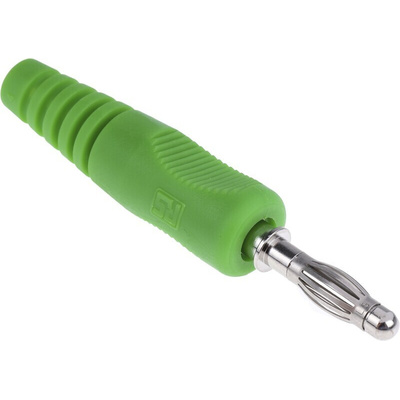 binder Green Male Banana Plug, 4 mm Connector, 16A, 50V, Nickel Plating