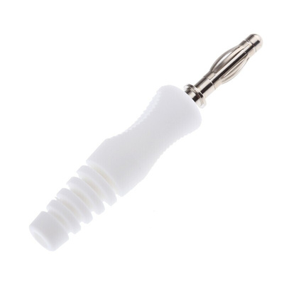 binder White Male Banana Plug, 4 mm Connector, 16A, 50V, Nickel Plating