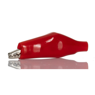 RS PRO Crocodile Clip, Nickel-Plated Steel Contact, 5A, Red