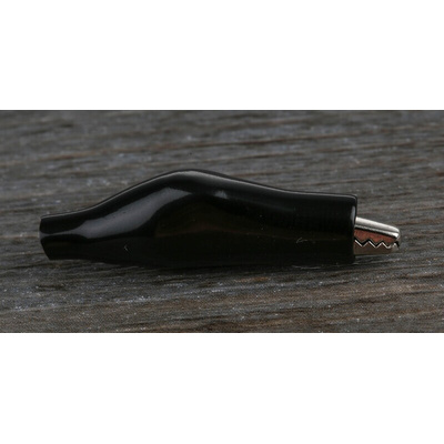 RS PRO Crocodile Clip, Nickel-Plated Steel Contact, 5A, Black