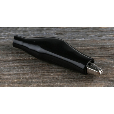 RS PRO Crocodile Clip, Nickel-Plated Steel Contact, 5A, Black