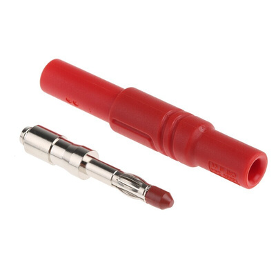 Hirschmann Test & Measurement Red Male Banana Plug, 4 mm Connector, Screw Termination, 24A, 1000V ac/dc, Nickel Plating
