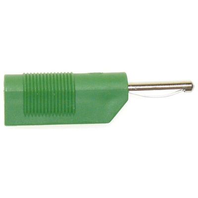 Hirschmann Test & Measurement Green Male Banana Plug, 4 mm Connector, Screw Termination, 30A, 60V dc, Nickel Plating