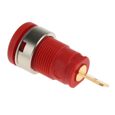 Hirschmann Test & Measurement Red Female Banana Socket, 4 mm Connector, Tab Termination, 32A, 1000V ac/dc, Gold Plating