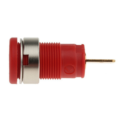 Hirschmann Test & Measurement Red Female Banana Socket, 4 mm Connector, Tab Termination, 32A, 1000V ac/dc, Gold Plating