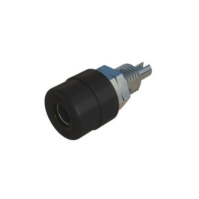 Hirschmann Test & Measurement Black Female Banana Socket, 4 mm Connector, Solder Termination, 32A, 30 V ac, 60V dc, Tin