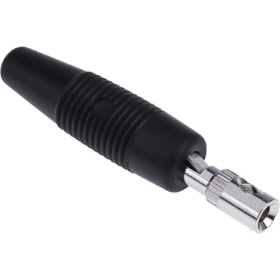 Hirschmann Test & Measurement Black Male Banana Plug, 4 mm Connector, Screw Termination, 16A, 30 V ac, 60V dc, Nickel