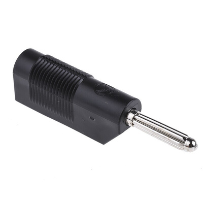 Hirschmann Test & Measurement Black Male Banana Plug, 4 mm Connector, Screw Termination, 30A, 60V dc, Nickel Plating